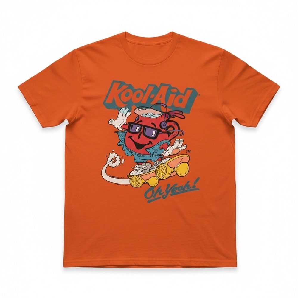 Kool‎ Aid Man Skateboard Graphic T Shirt Orange XL Retro Fun